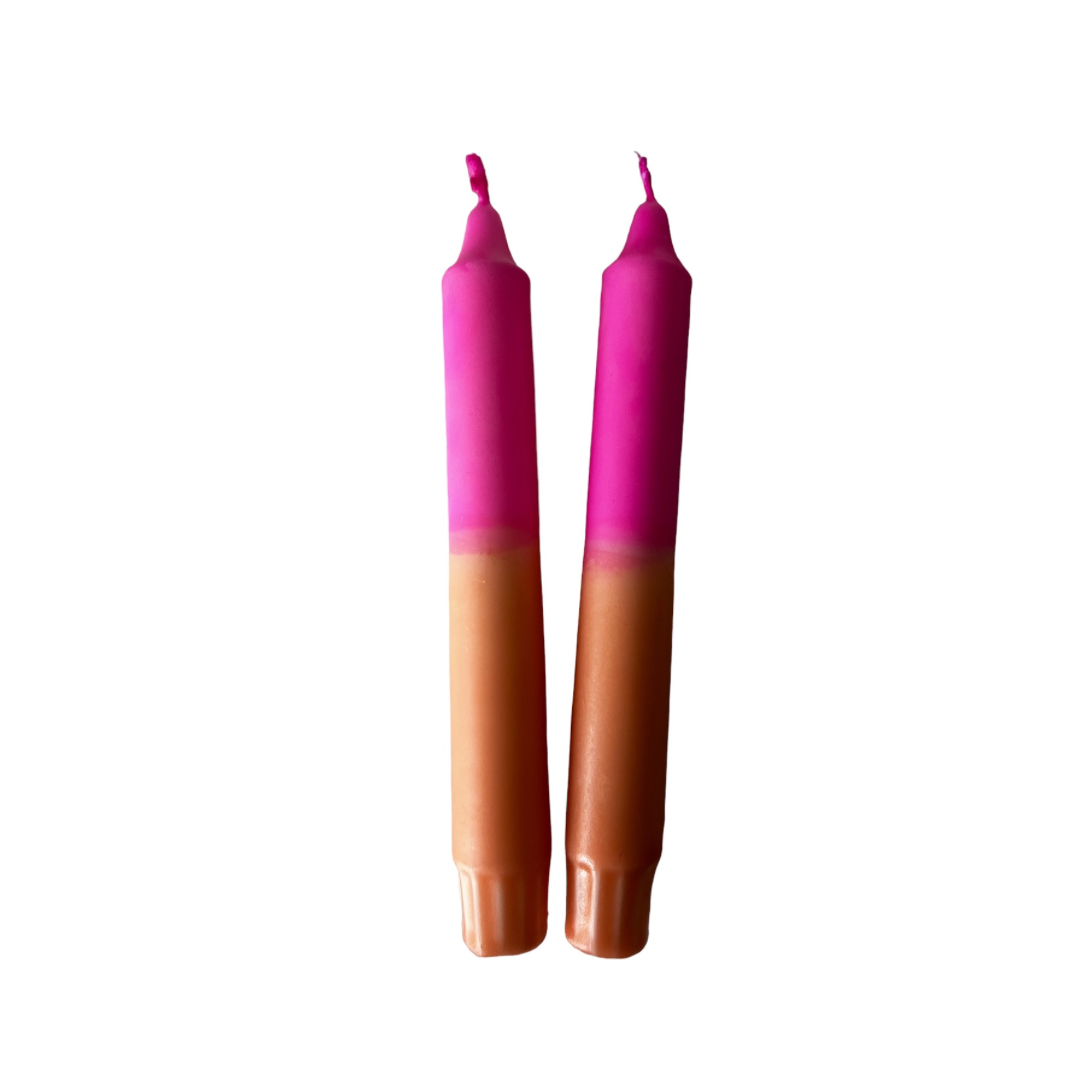 Pink- Coral Candle Set of 2